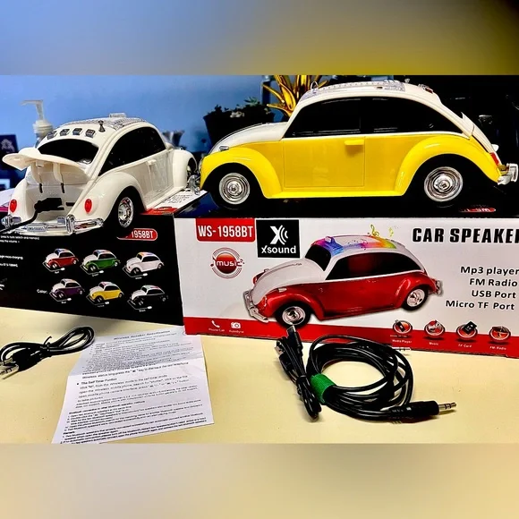 XSound Wireless Speaker MP3/ FM Radio NIB LED light-up ChooseWhite OR Yellow Car - Picture 2 of 12